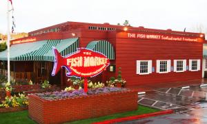 Exterior of The Fish Market in Santa Clara, CA.