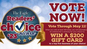 Schulte Roofing® has been nominated as the best roofing company by The Eagle's Readers Choice Awards