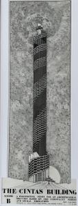 Mario Miqueli, The Cintas Building: A Perspective Study for an Architectural Solution Based on the Fibonacci Series and Spiral Formations, Scheme B (1981)