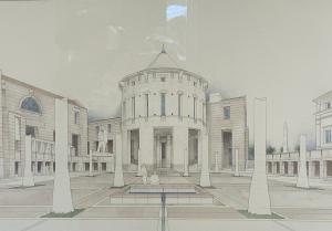 Rolando Llanes, Council Chambers of the Coral Gables Civic Center, View to the Northwest, Coral Gables Civic Center, Coral Gables, Florida (1987)