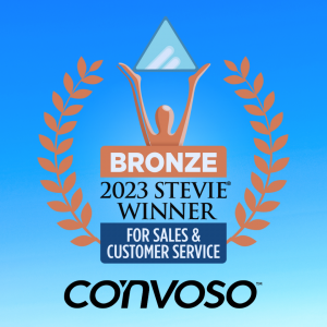 Convoso Stevie Award Badge for Sales and Customer Service 2023