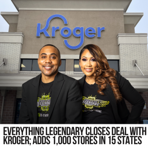 Duane Cheers and Danita Claytor in front of a Kroger grocery store