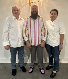 LtoR: Chef David Skinner, Graham Painter, Chef G of th_prsrv in Kemah, TX