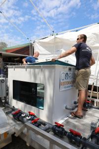 Specialists from Georgia Aquarium helping CRF build the Coral Bus