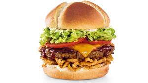 Red Robin's delicious Whiskey River BBQ Burger on Brioche Bun