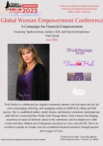 Get empowered for financial freedom by Trish Steele speaking engagement at the Global Woman Empowerment Conference 2023.