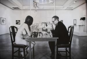 Julian Wasser, photograph "Duchamp Playing Chess with a Nude (Eve Babitz)", ﻿Duchamp Retrospective, Pasadena Art Museum, 1963, Printed 2016; Edition of 5; Signed twice, Lot #46 estimate $60,000-$70,000