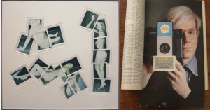 Instant WARHOL, 1974, Playboy Framed Polaroid Photo Collages with copies of the 1974 Playboy (Andy with Camera).  24 ¾ x 26 ⅞ inches, Lot #47 estimate $400,000- $500,000