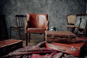 Vintage furniture in loft interior photo