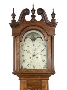 John Fisher (1736-1808) York Town tall case clock with carved rosettes, a Greek Key border and hand-painted face (est. $5,000-$10,000). Willis R. Michael is a direct descendant of Fisher’s.