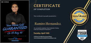 Ramiro Hernandez Completes Certified Pre-Owned Home Agent Certification Workshop