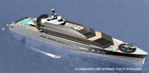 New yacht configuration in 3D format fulfilling the SOLAS requirements with new hull form type
