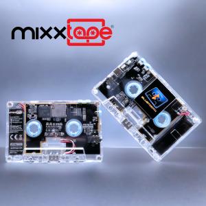 Mixxtape, the cassette reinvented as a high-resolution music player, being shown front and back