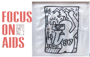 Focus on Aids logo & Design by Keith Haring, 1987