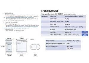 SPECIFICATIONS of H2 Exceed
