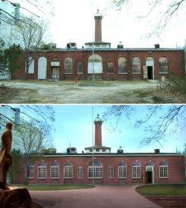 Wardenclyffe Lab: Before Purchase and After Project Completion (Photograph and Rendering)
