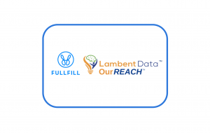 Combined logos of FULLFILL and Lambent Data, which have announced a strategic partnership to boost health and well-being, through Lambent’s AI-powered, collaborative, HIPAA-compliant platform enhancing FULLFILL’s unlimited live coaching services, for improved outcomes.