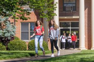 female college students walking