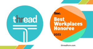 Thread HCM logo and Inc Best Workplaces 2023 badge