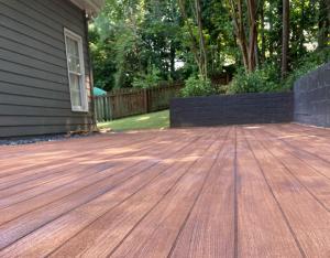 Rustic Concrete Wood applied to residential patio in Atlanta area