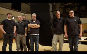 Audiotek and L-Acoustics design & installation team. Audiotek's Chris Kmiec far right and Frank Murray Centre.