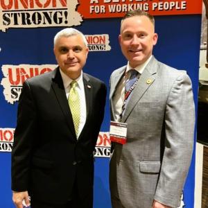 NYS AFL-CIO President Mario Cilento (left) & IPBA President Thomas Condzella (right) at the 2022 COPE Convention.