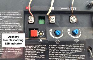 Garage door opener LED indicator