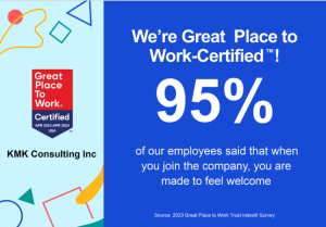 95% of KMK Employees say they are made to feel welcome when they join the company