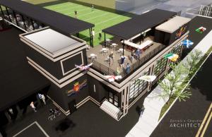 Fogg Street Lawn Club, opening Spring 2024; Photo credit: Daniels & Chandler Architects