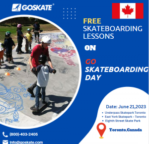 Free Skateboard Lessons in Toronto on multiple location during GSD