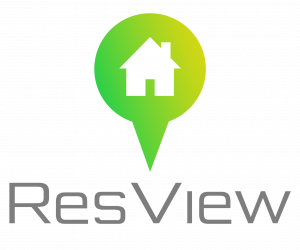 alt="ResView logo including just the word ResView with a gps character above"