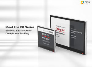 Qbic Technology unveils the sustainable solution for the modern office: the EP Series, the EP-0400 and EP-0700 for desk and room booking.