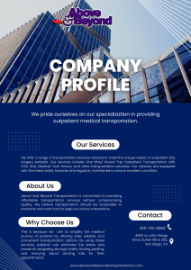 Above and Beyond Medical Transportation is a company that is dedicated to providing reliable transportation services for outpatient day surgery patients in San Diego.