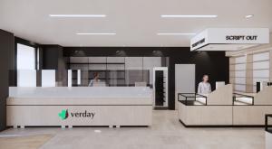 Mockup of Verday Dispensary design by Releaf Group