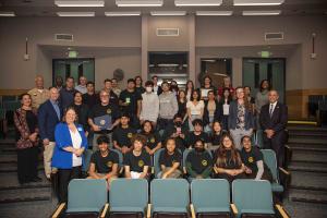 Students from high schools in Salinas, Monterey and Pacific Grove were honored by the Naval Postgraduate School (NPS) for their climate change solutions in the second annual NPS Rapid Innovation Design Challenge. A total of 75 students representing 20 sci