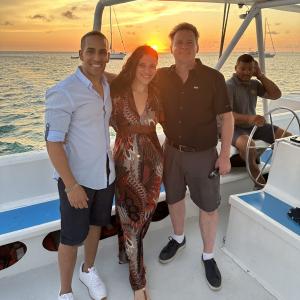 Mike and Sahi Hernandez on a boat
