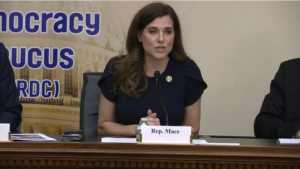 Congresswoman Mace, who spoke next, introduced Mrs. Rajavi, underlining how she “in a moving courage and tireless advocacy for the Iranian people, particularly women, has not gone unnoticed.”