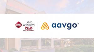 Aavgo and Best Western Plus Austin Central logos side by side representing their partnership in transforming the hospitality industry with innovative technology solutions.