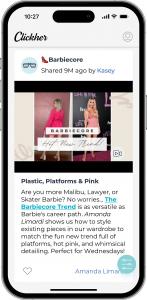 Clickher Curator Kasey discovered stylist Amanda Limardi’s video on how to style existing pieces to match the hot Barbiecore summer trend