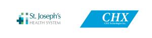 The logos for St. Joseph's Healthcare Hamilton and CHX Technologies, Inc.