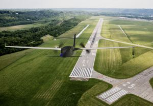 Electron 5 aircraft taking-off from regional airport