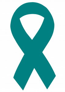 Teal Ovarian Cancer Awareness Ribbon