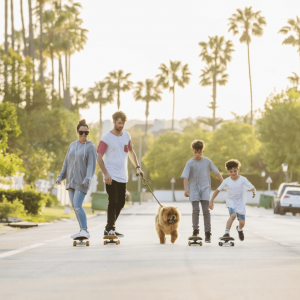 A family having fun in Marbella, Spain.