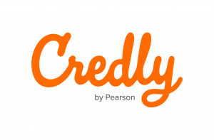 logo reads Credly by Pearson in orange