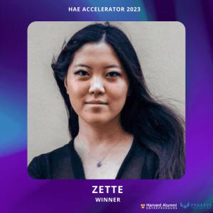 Zette Yehong Zhu Wins Harvard Alumni Entrepreneurs x Pegasus Tech Venture Accelerator 2023 Demo Day