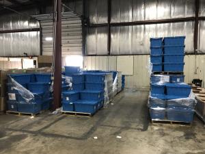 Replace rigid empty plastic totes bin with collapsible corrugate