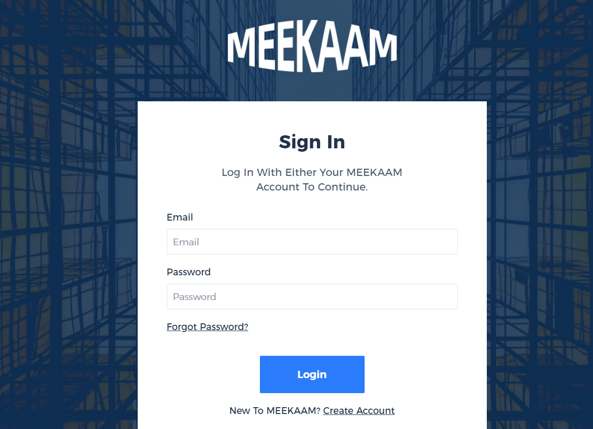 Sign in to Meekaam Sourcing Platform