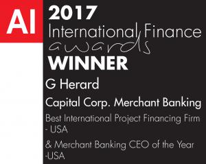 capital corp merchant banking, project financing, project financing award
