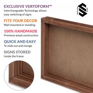infographic image of wooden decorative frame showing slot channels and selling points