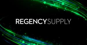 Regency Supply logo on dynamic background
